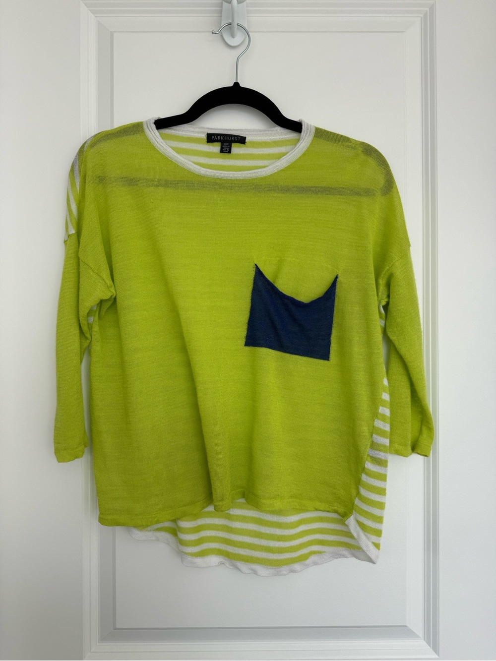 PARKHURST |  Lime Green Lightweight Knit Top - size small
